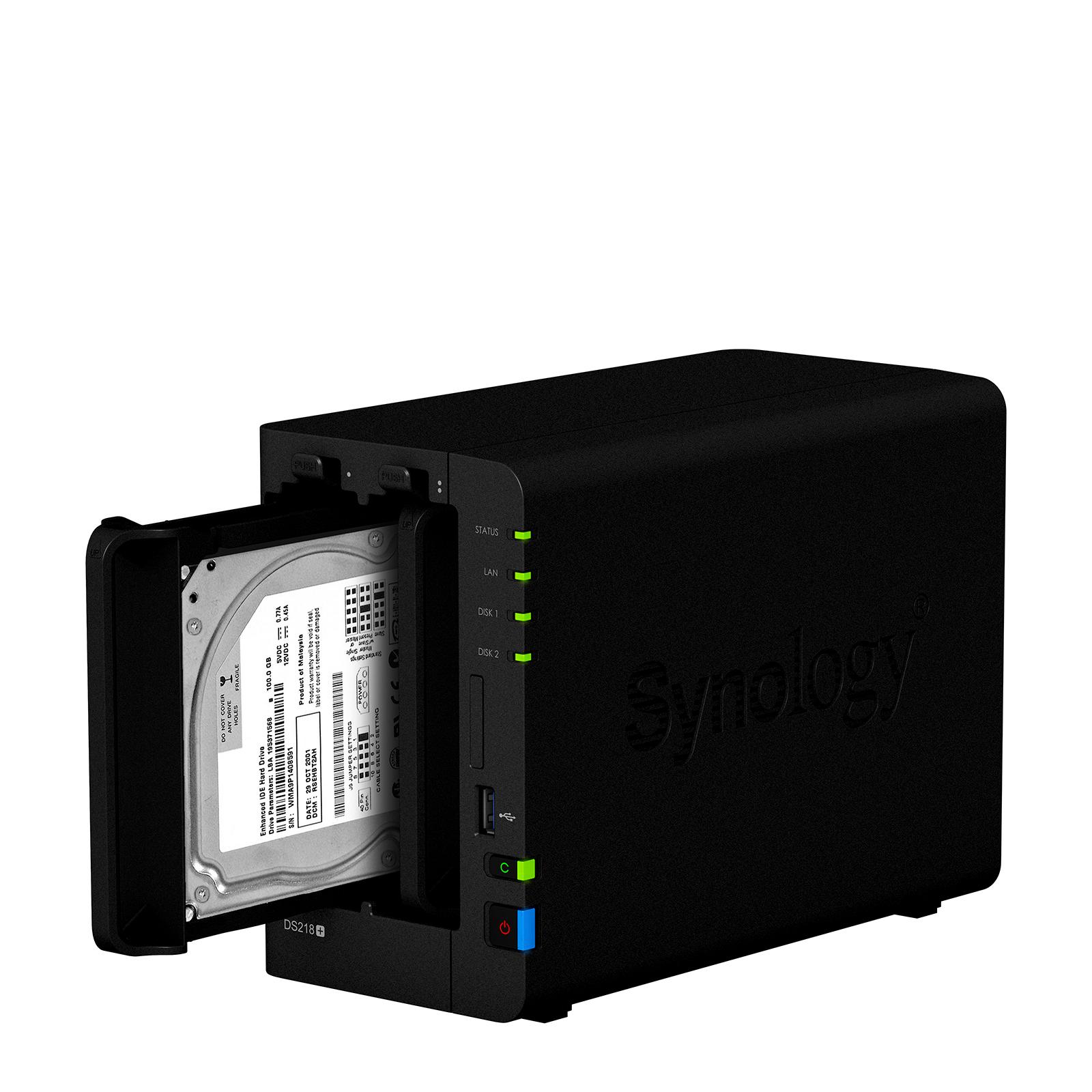 Bekijk afbeelding 2 van Synology NAS: DS218, 2-Bay, USB 3.0, GLAN
